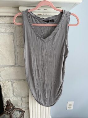 Tahari Sleeveless V-Neck Maternity Tank Gray